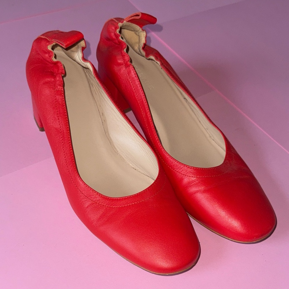 Everlane Bold Red Leather Heels
